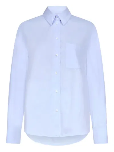Loulou De Saison Lee Shirt In Cotton Poplin In Blue