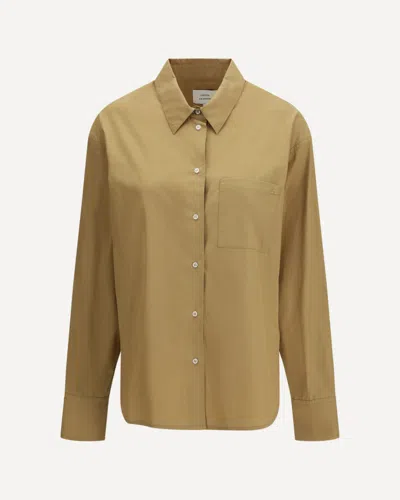 Loulou De Saison Lee Shirt In Cotton Poplin In Brown