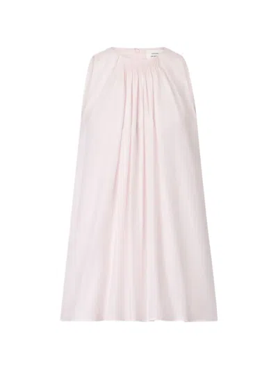 Loulou De Saison Liao Flaring Gathered Blouse In Pink