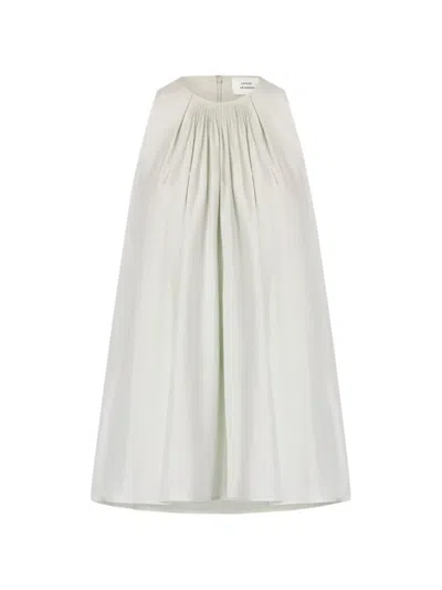 Loulou De Saison Liao Gathered Flaring Blouse In Gray
