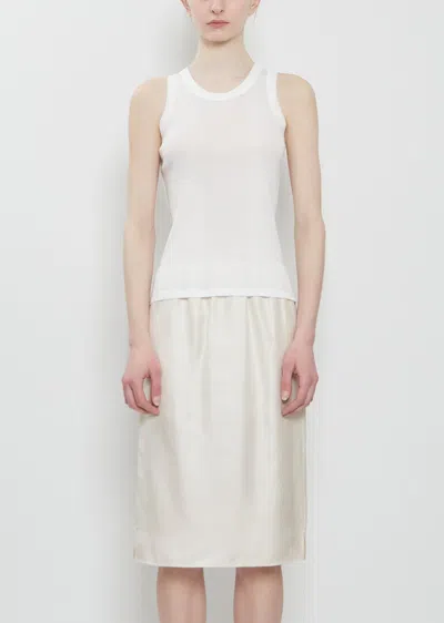 Loulou De Saison Limba Fitted Cotton Tank Top In White
