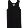 Loulou De Saison Limba Mercerized Cotton Rib Tank In Black