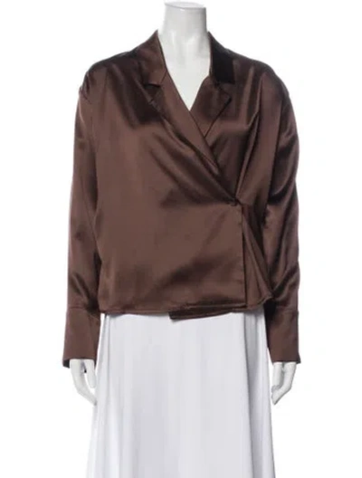 Pre-owned Loulou De Saison Long Sleeve Blouse In Brown