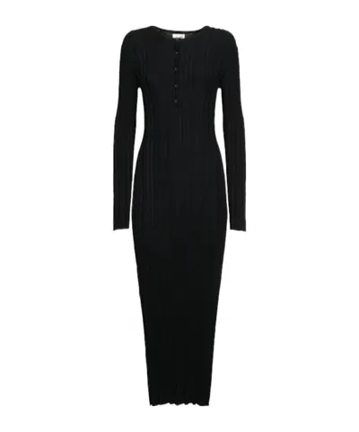 Loulou De Saison Long-sleeve Knit Dress In Black