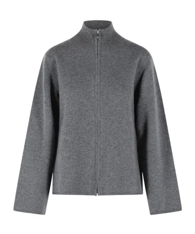 Loulou De Saison Long-sleeved Knitted Cardigan In Gray