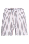 Loulou De Saison Relaxed Fit Shorts With Vertical Brown Stripes In Multi