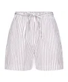 Loulou De Saison Relaxed Fit Shorts With Vertical Brown Stripes In Multi