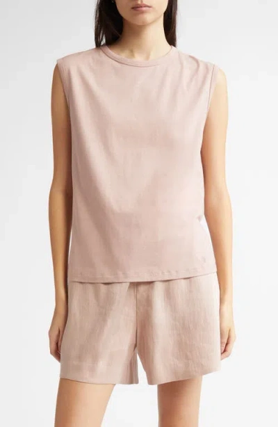 Loulou De Saison Loulou Studio Brani Sleeveless Cotton T-shirt In Petal Rose