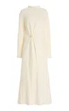 Loulou De Saison Lucero Draped Wool-cashmere Knit Dress In White