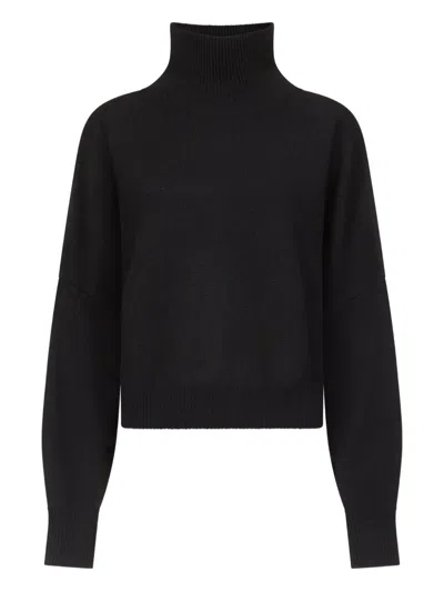 Loulou De Saison Luke Ribbed-collar Wool Sweater In Black