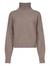 Loulou De Saison Luke Ribbed-collar Wool Sweater In Brown