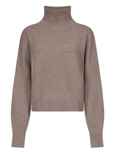 Loulou De Saison Luke Ribbed-collar Wool Sweater In Brown