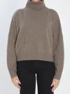Loulou De Saison Luke Ribbed-collar Wool Sweater In Brown
