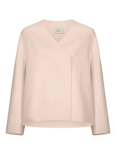 Loulou De Saison Maara Asymmetric Collarless Jacket In Neutral