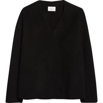 Loulou De Saison Maara Oval Wool & Cashmere Jacket In Black