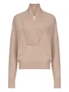 Loulou De Saison Makela Ribbed V-neck Sweater In Brown