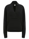 Loulou De Saison Ribbed V-neck Sweater In Black
