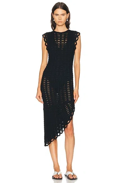 Loulou De Saison Malena Asymmetric Sleeveless Dress In Black