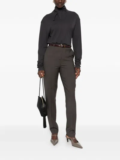 Loulou De Saison Malka Pressed-crease Tailored Trousers In Gray
