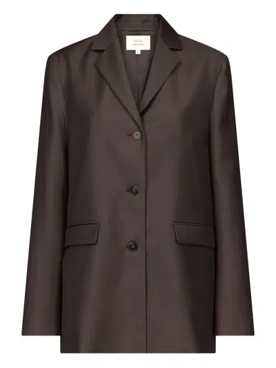 Loulou De Saison Marcia Single-breasted Blazer In Brown