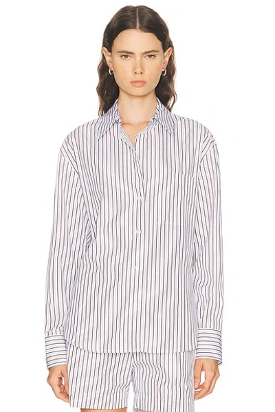 Loulou De Saison Maud Oversized Button Down Top In White