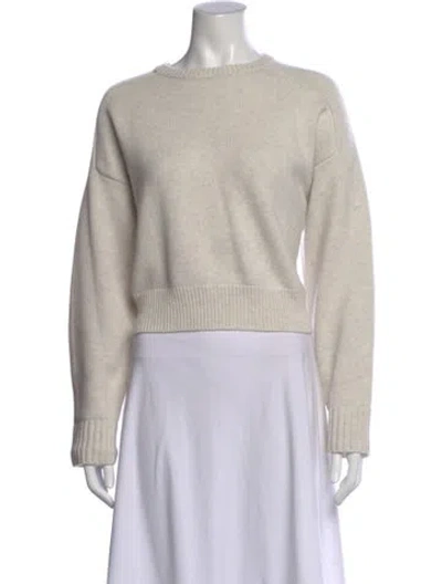 Pre-owned Loulou De Saison Merino Wool Bateau Neckline Sweater In Neutral