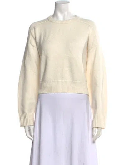 Pre-owned Loulou De Saison Merino Wool Crew Neck Sweater In Neutral
