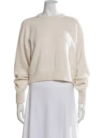 Pre-owned Loulou De Saison Merino Wool Crew Neck Sweatshirt In Neutrals