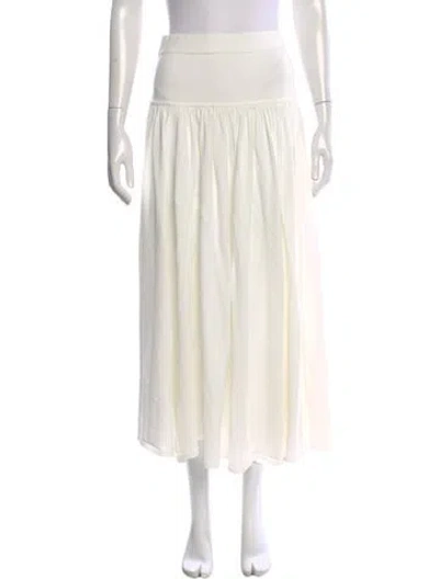Pre-owned Loulou De Saison Midi Length Skirt In White