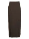 Loulou De Saison Brown Skirt With Pencil Deisgn And Side Closure In Wool Woman In Brown