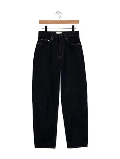 Pre-owned Loulou De Saison Mid-rise Straight Leg Jeans In Blue