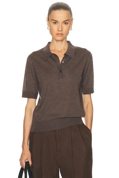 Loulou De Saison Migo Fine Cashmere Polo Sweater In Brown