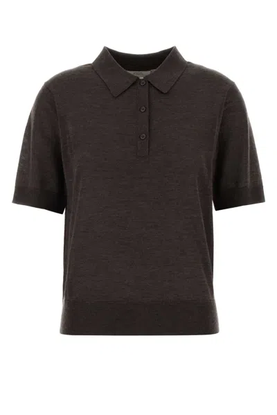 Loulou De Saison Migo Fine Short-sleeve Polo In Brown