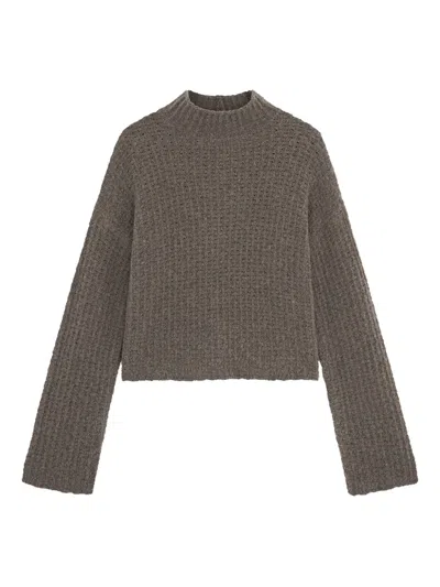 Loulou De Saison Mock-neck Long-sleeve Jumper In Brown