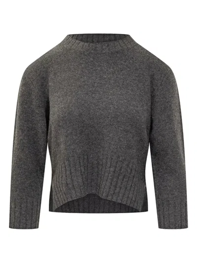 Loulou De Saison Mora Lds Kaschmirpullover Mit Geripptem Saum In Gray