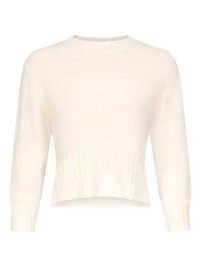 Loulou De Saison Mora Lds Round-neck Cashmere Sweater In Neutral