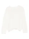 Loulou De Saison Mora Lds Round-neck Cropped Sweater In White