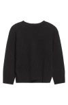 Loulou De Saison Mora Three-quarter Sleeve Cashmere Sweater In Black