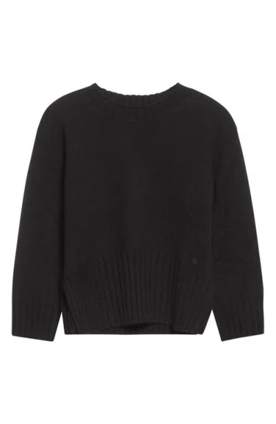 Loulou De Saison Mora Three-quarter Sleeve Cashmere Sweater In Black
