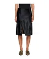 Loulou De Saison Myra Asymmetrical Pony-effect Leather Midi Skirt In Black