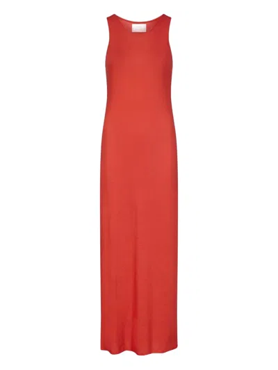 Loulou De Saison Myron Lds Shoulder-straps Midi Dress In Red