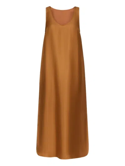 Loulou De Saison Nada Round-neck Dress In Brown