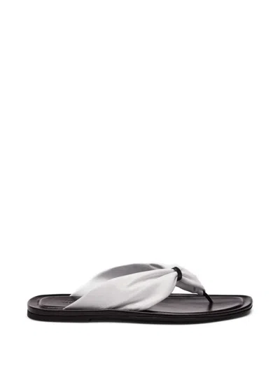 Loulou De Saison Nappa-leather Knot Sandals In White
