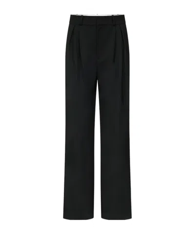 Loulou De Saison Nat Pleated Wide-leg Pants In Black
