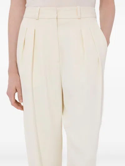 Loulou De Saison Natural Alloy Pleated Trousers In Neutral