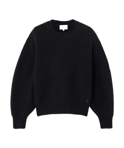 Loulou De Saison Nauru Ribbed Cashmere Sweater In Black