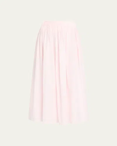 Loulou De Saison Naya Gathered Flared Long Skirt In Pink