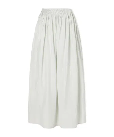 Loulou De Saison Naya Gathered Cotton And Silk-blend Maxi Skirt In White