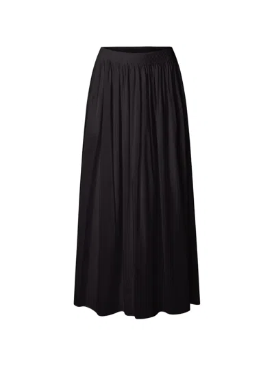 Loulou De Saison Naya Gathered Flared Long Skirt In Black