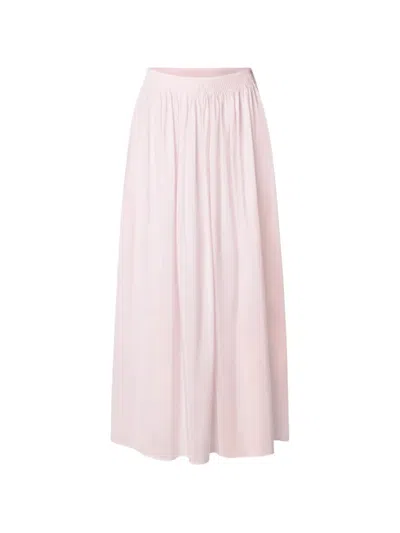 Loulou De Saison Naya Gathered Flared Long Skirt In Pink
